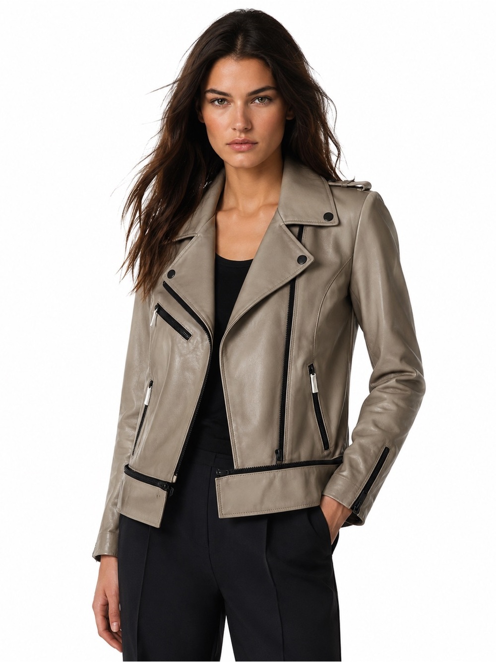 Bod and Christensen Natural Leather Augustine Jacket Size Small NWT